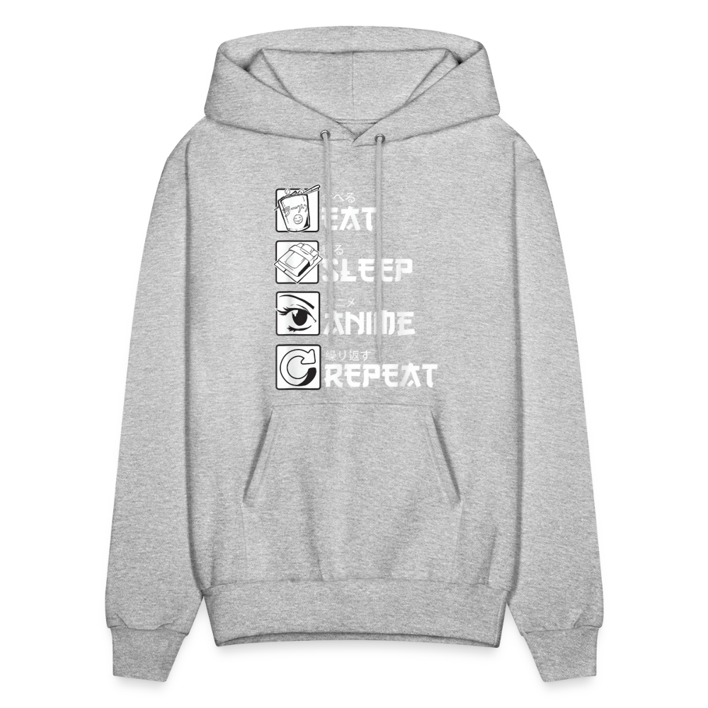 Eat Sleep Anime Repeat Premium Unisex Hoodie Sweatshirt - heather gray