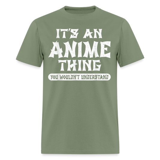 Eat Sleep Anime Repeat Premium Unisex T-Shirt - military green