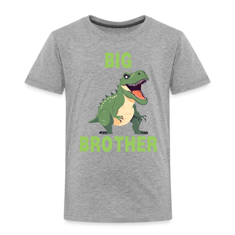 Toddler Big Brother T-Rex Dinosaur T-Shirt - heather gray