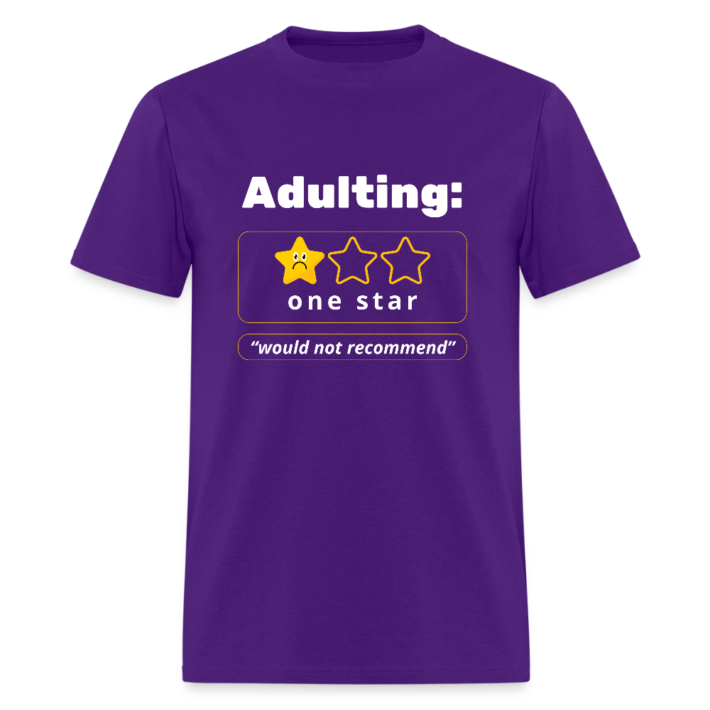 Adulting One Star Funny Unisex T-shirt - purple