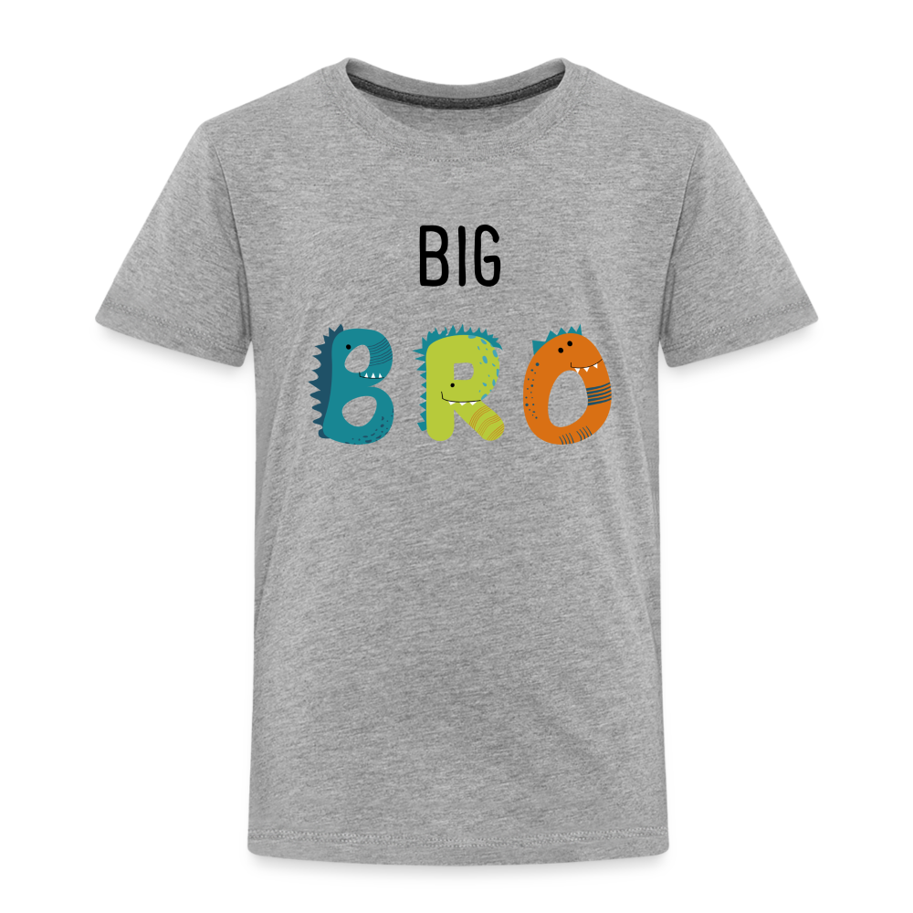 Toddler Big Brother Big Bro Dinosaurs T-Shirt - heather gray