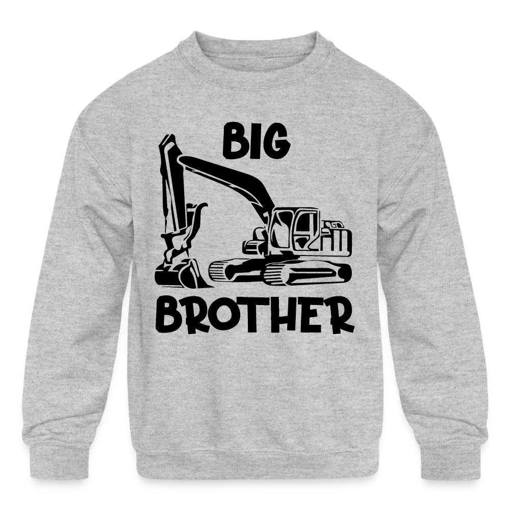 Youth Big Brother Construction Crewneck Sweatshirt - heather gray
