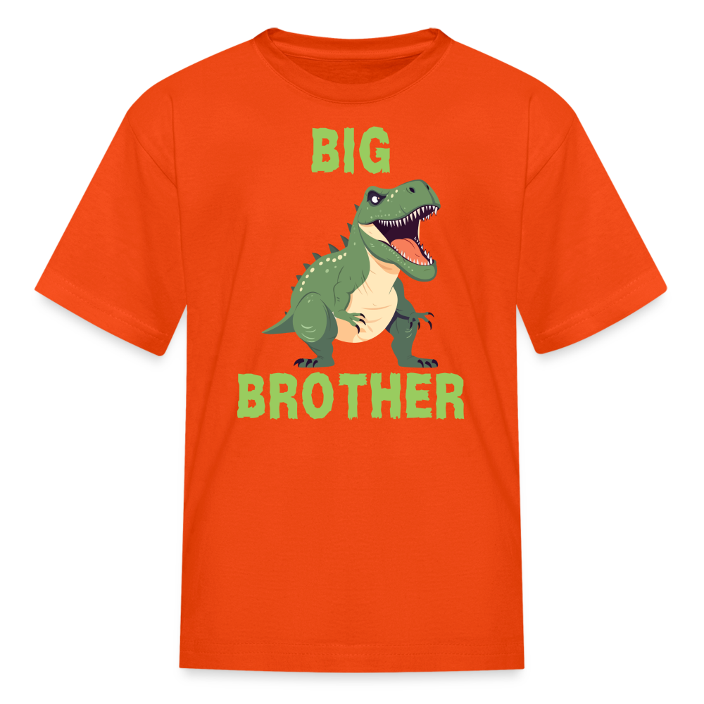 Youth Big Brother T-Rex Dinosaur T-Shirt - orange