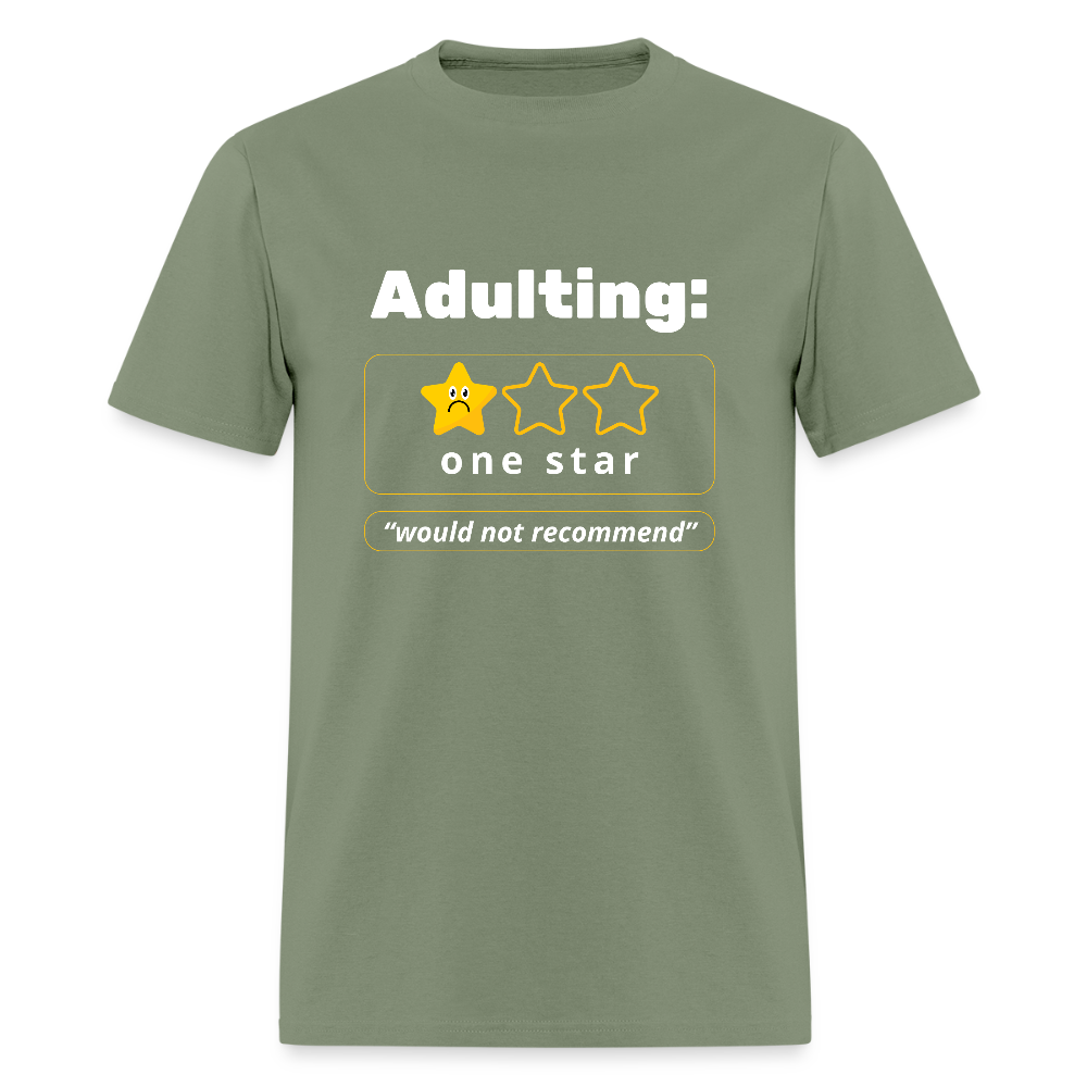Adulting One Star Funny Unisex T-shirt - military green