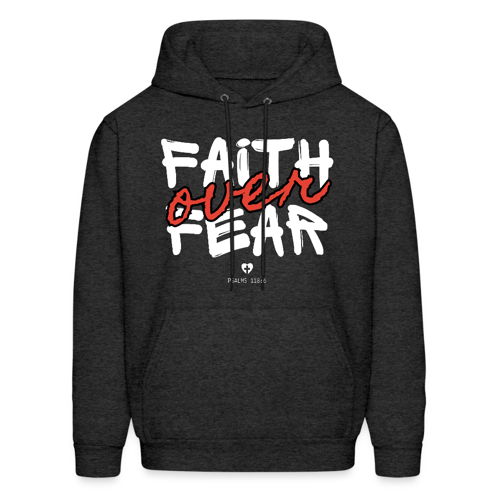 Faith Over Fear Psalms 118:6 Unisex Christian Hoodie Sweatshirt - charcoal grey