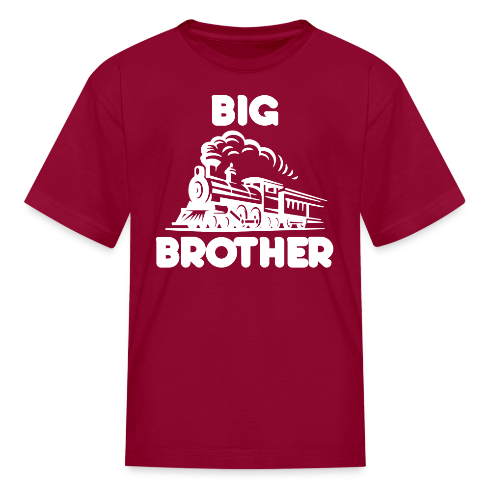 Big Brother Train Front Youth T-Shirt - dark red