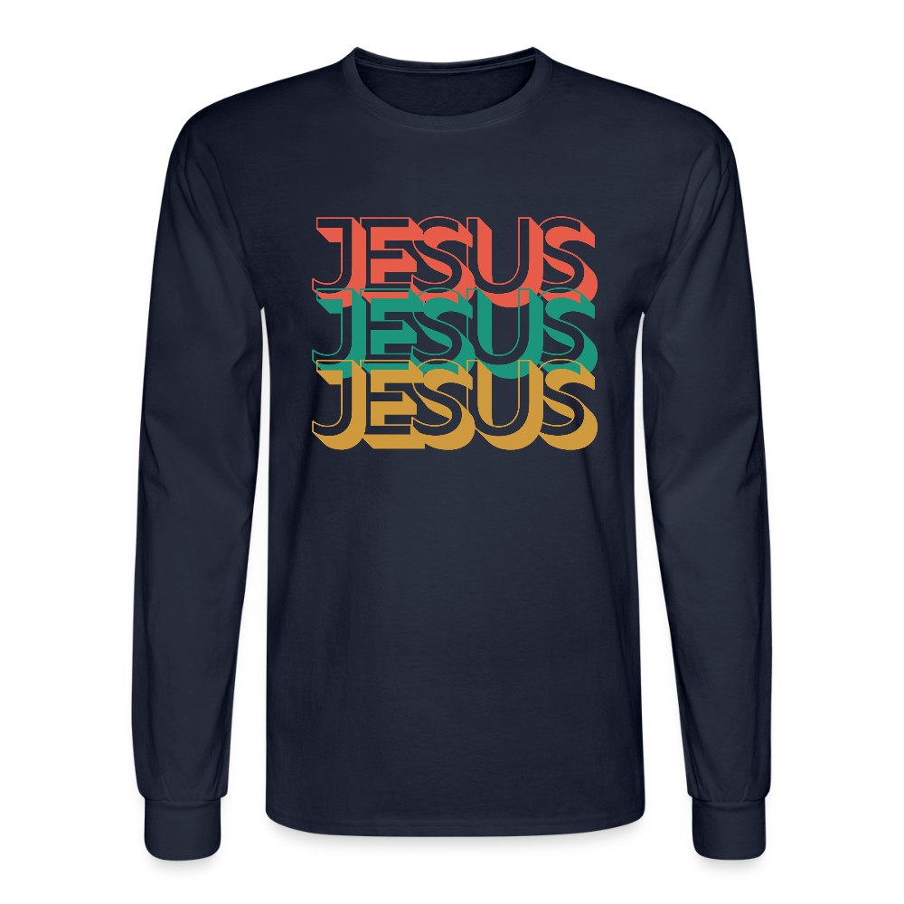 Jesus Jesus Jesus Christian Unisex Long Sleeve T-Shirt - navy