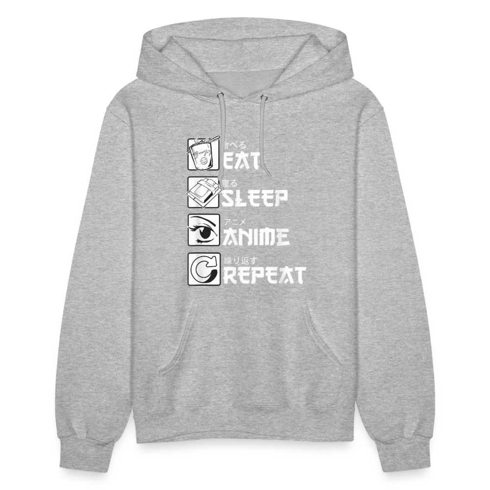 Eat Sleep Anime Repeat Premium Women's Hoodie Sweatshirt - heather gray