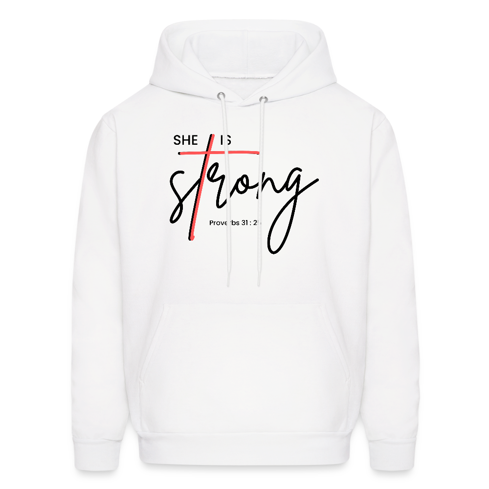 She is Strong Unisex Christian Hoodie Sweatshirt - white