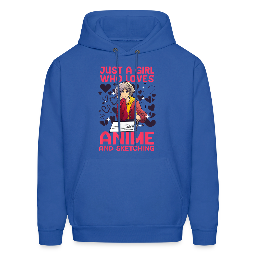 Just A Girl Who Loves Anime and Sketching IV Premium Hoodie Sweatshirt - royal blue