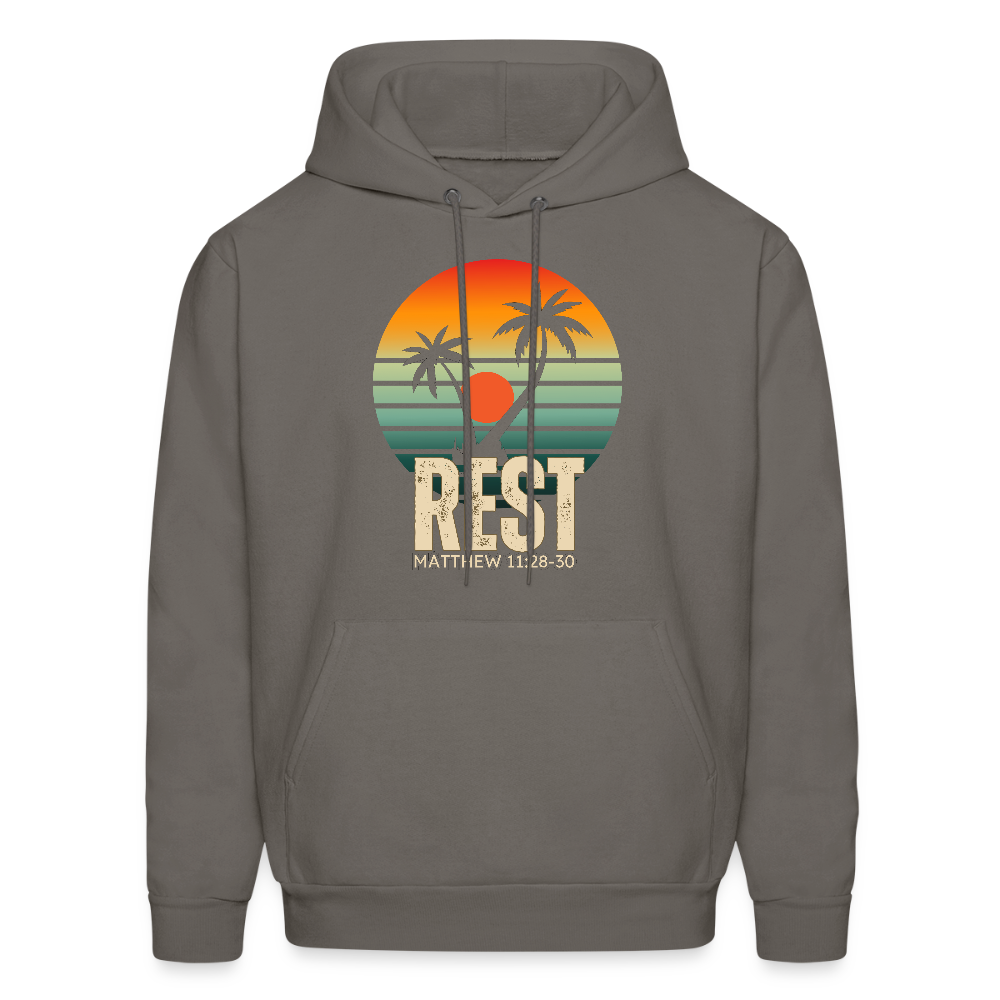 Rest Matthew 11:28-30 Christian Unisex Hoodie Sweatshirt - asphalt gray