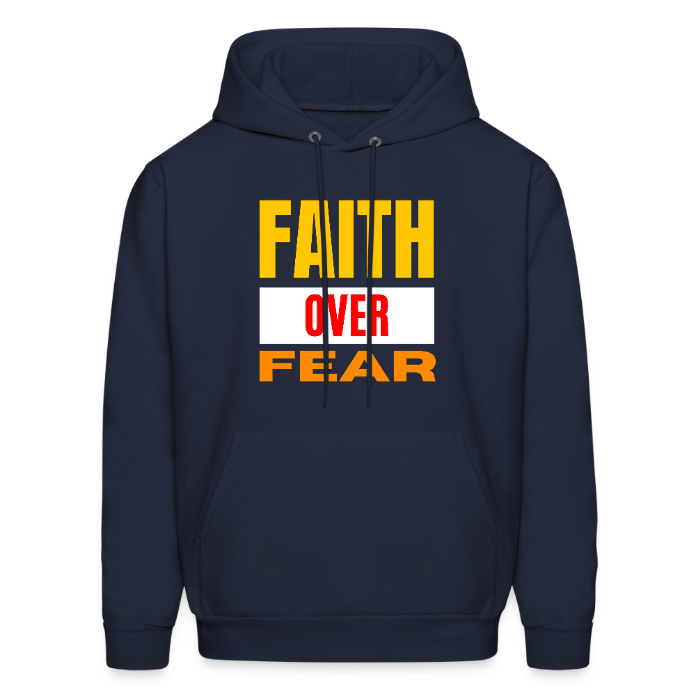 Faith Over Fear Bold Christian Unisex Hoodie Sweatshirt - navy