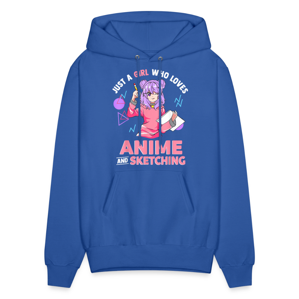 Just A Girl Who Love Anime and Sketching II Anime Lover Premium Unisex Hoodie Sweatshirt - royal blue