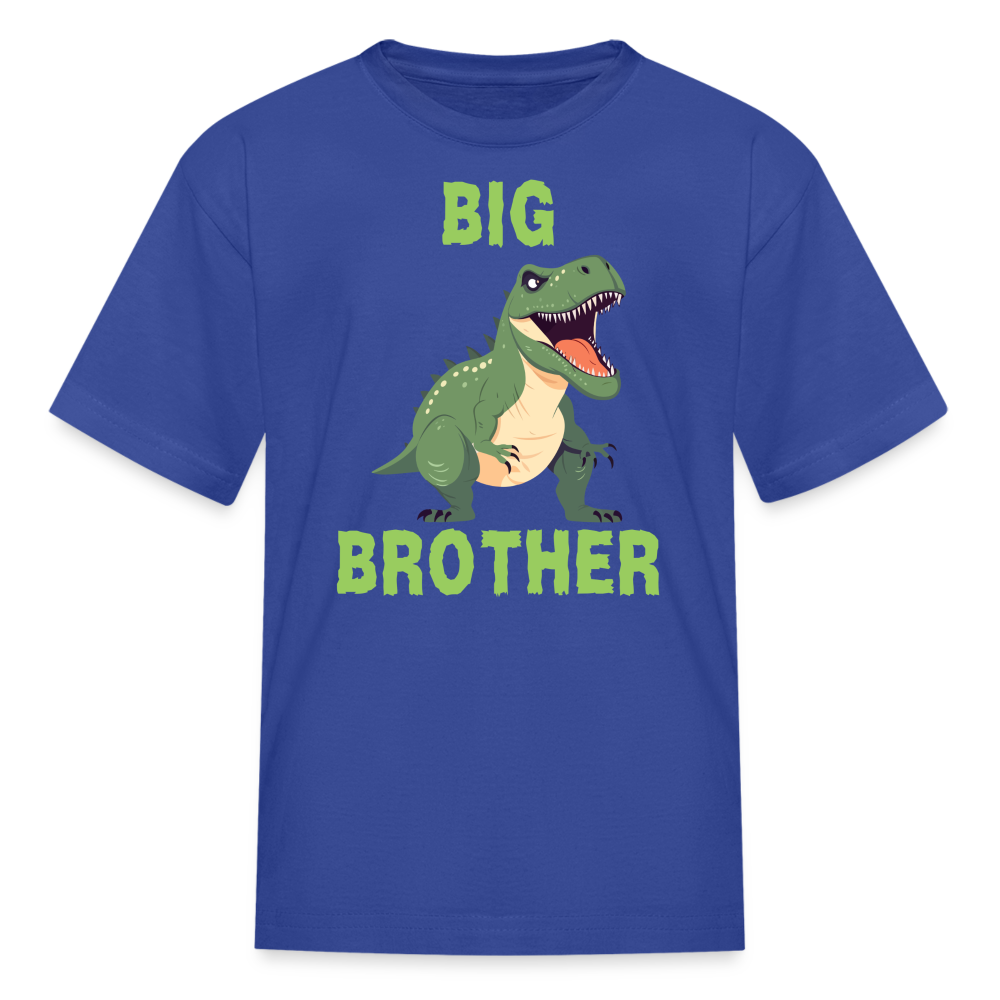 Youth Big Brother T-Rex Dinosaur T-Shirt - royal blue