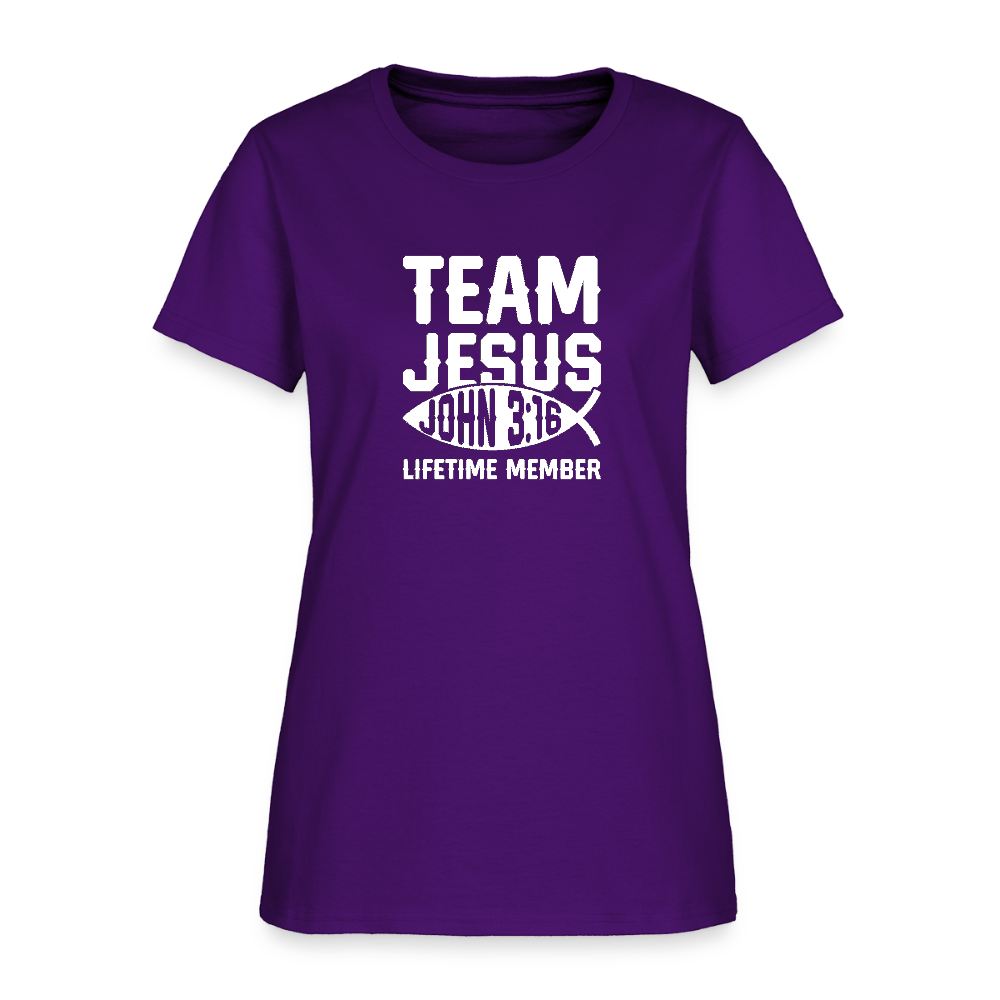 Team Jesus Lifetime Member Christian Women's T-Shirt - purple