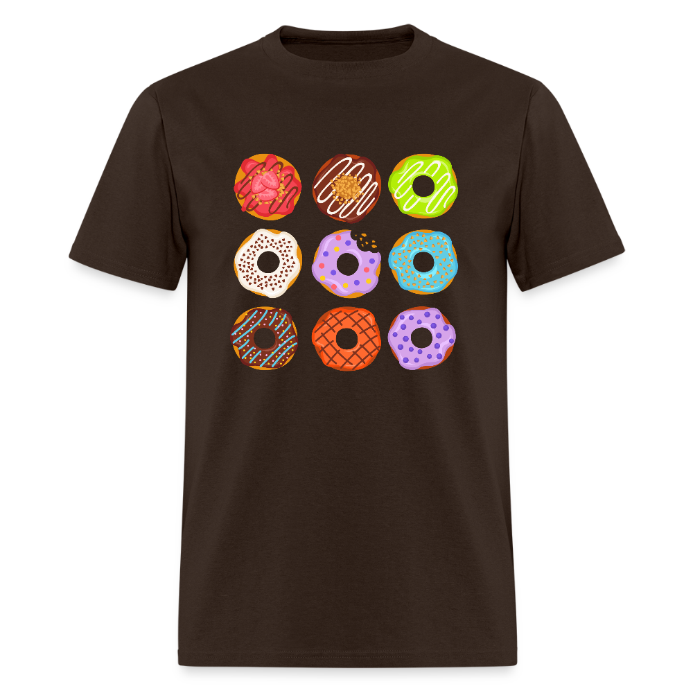 Nine Donuts Funny Unisex T-Shirt - brown
