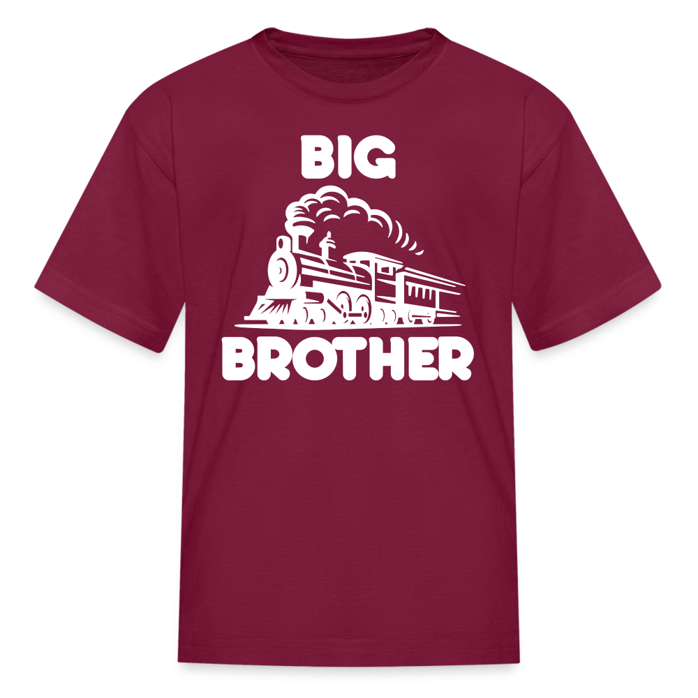 Big Brother Train Front Youth T-Shirt - burgundy