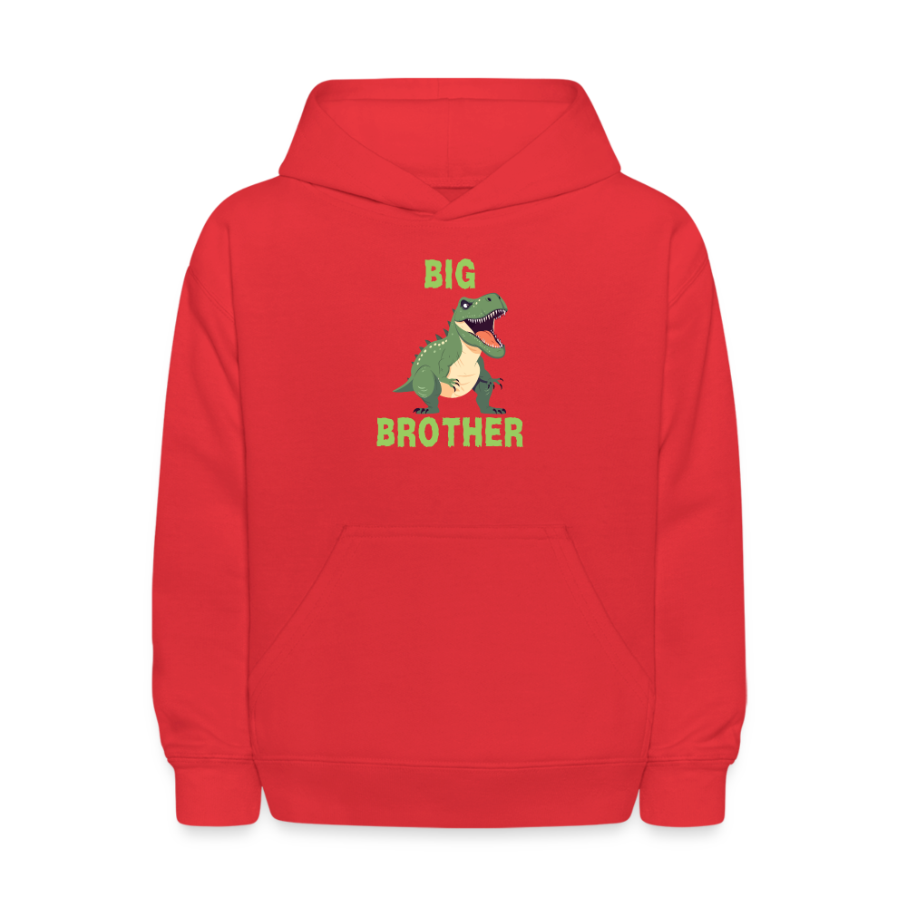 Youth Big Brother T-Rex Dinosaur Hoodie Sweatshirt - red