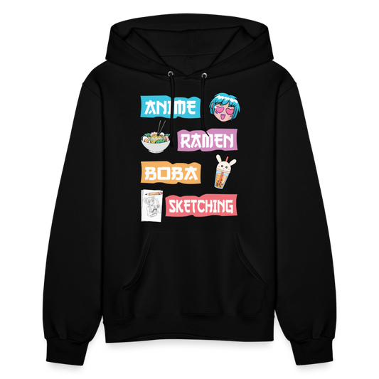Anime Ramen Boba Sketching Anime Lover Premium Women's Hoodie Sweatshirt - black