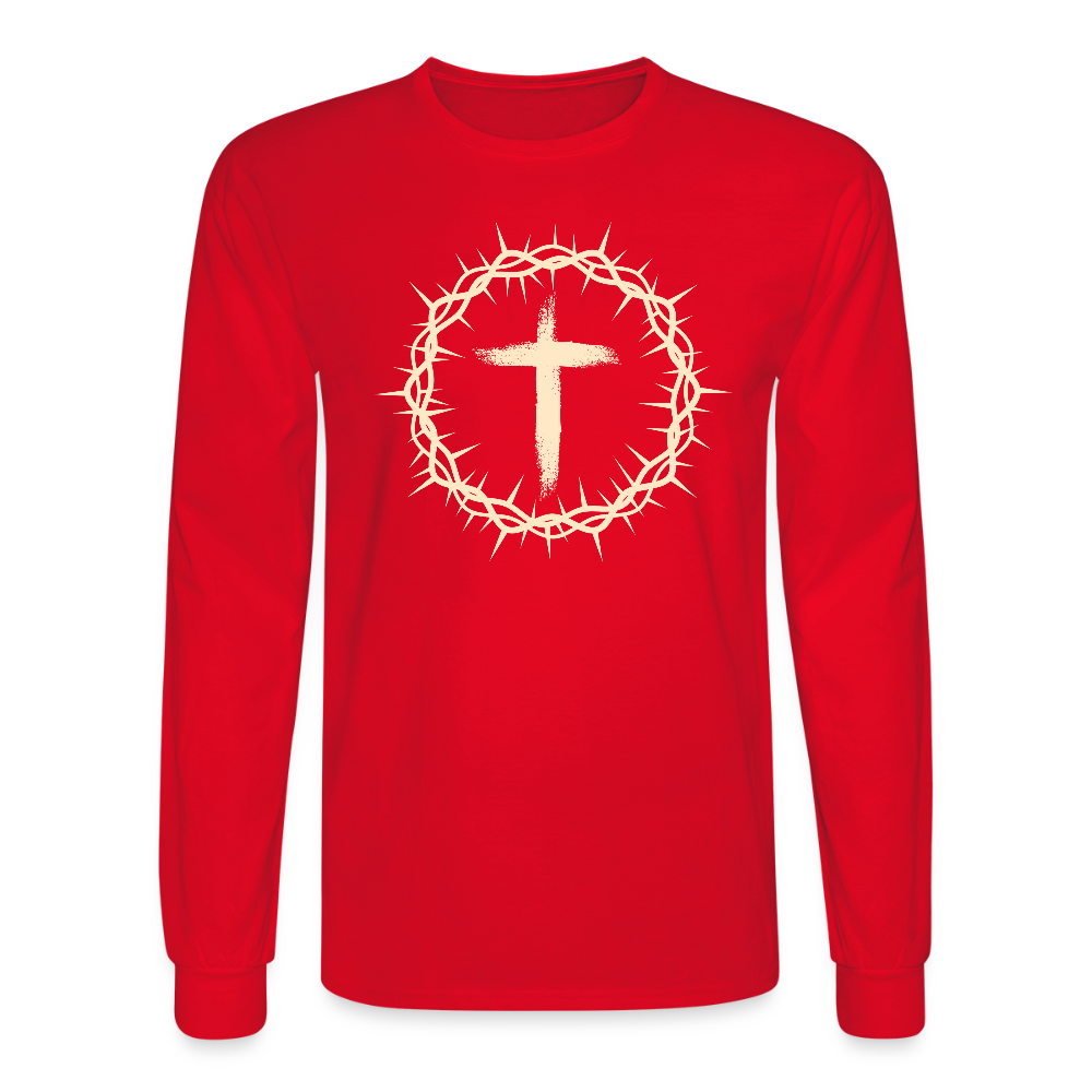 Crown of Thorns Christian Unisex Long Sleeve T-Shirt - red