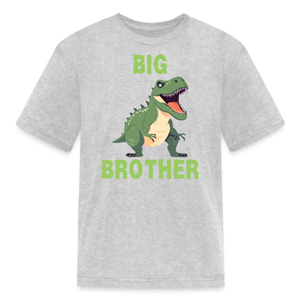 Youth Big Brother T-Rex Dinosaur T-Shirt - heather gray