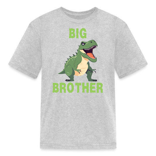 Youth Big Brother T-Rex Dinosaur T-Shirt - heather gray