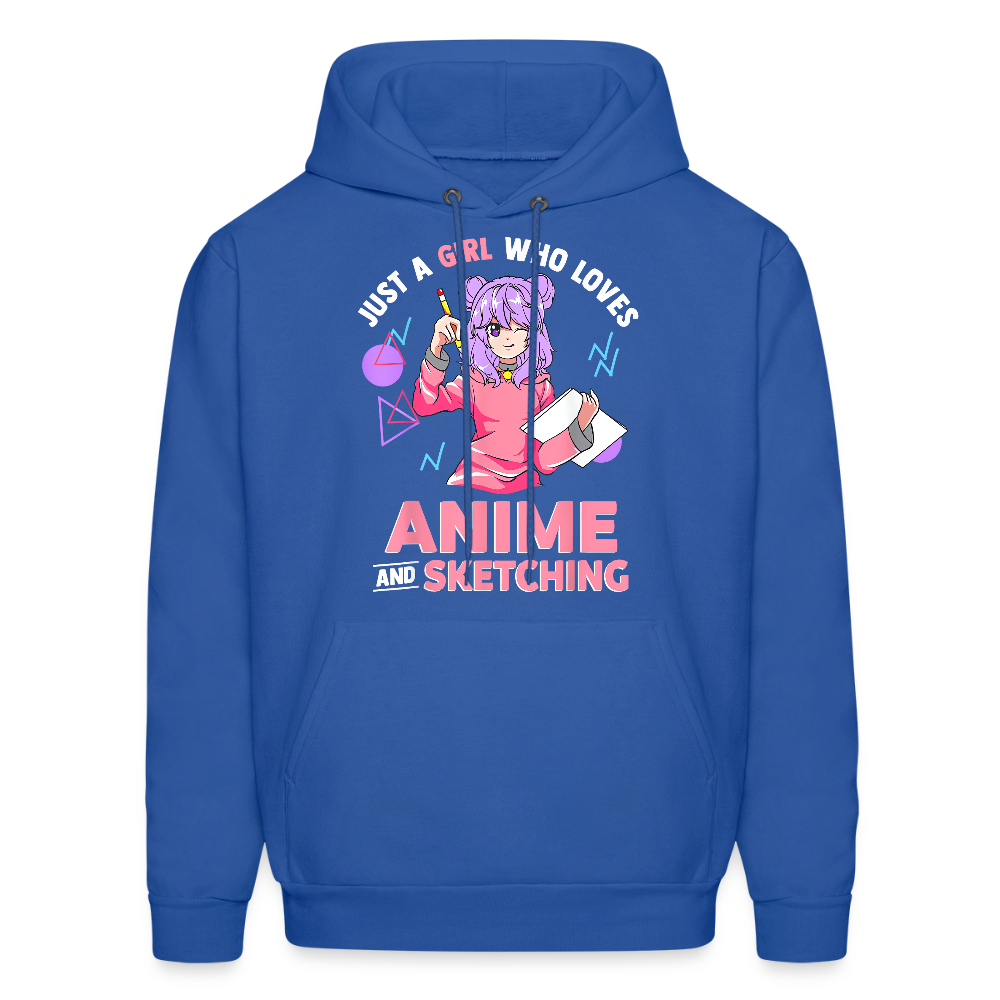 Just A Girl Who Love Anime and Sketching II Anime Lover Premium Unisex Hoodie Sweatshirt - royal blue