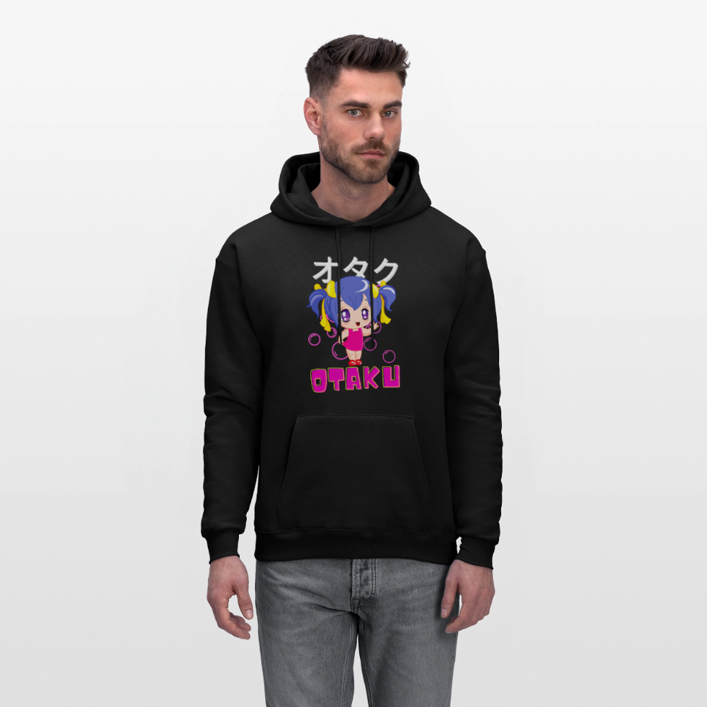 Otaku English Japanese Anime Fan Girl Premium Unisex Hoodie Sweatshirt - black