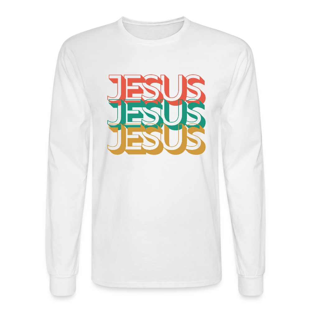 Jesus Jesus Jesus Christian Unisex Long Sleeve T-Shirt - white