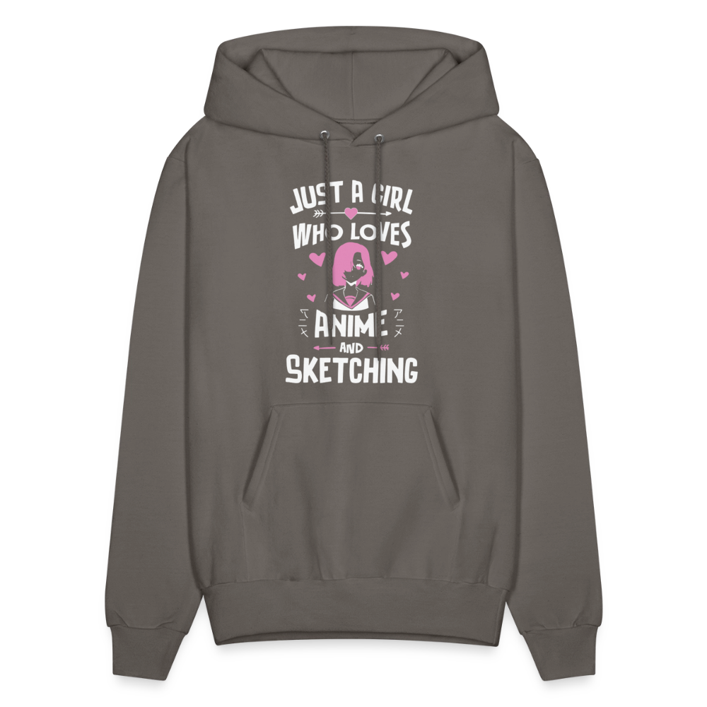 Just A Girl Who Loves Anime and Sketching III Premium Unisex Hoodie Sweatshirt - asphalt gray