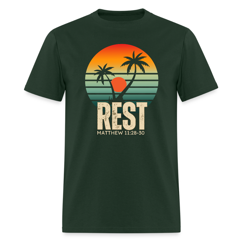 Rest Matthew 11:28-30 Christian Unisex Classic T-Shirt - forest green