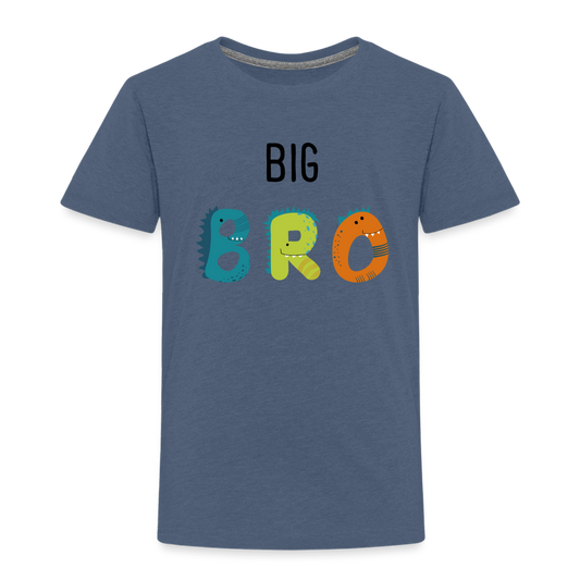 Toddler Big Brother Big Bro Dinosaurs T-Shirt - heather blue