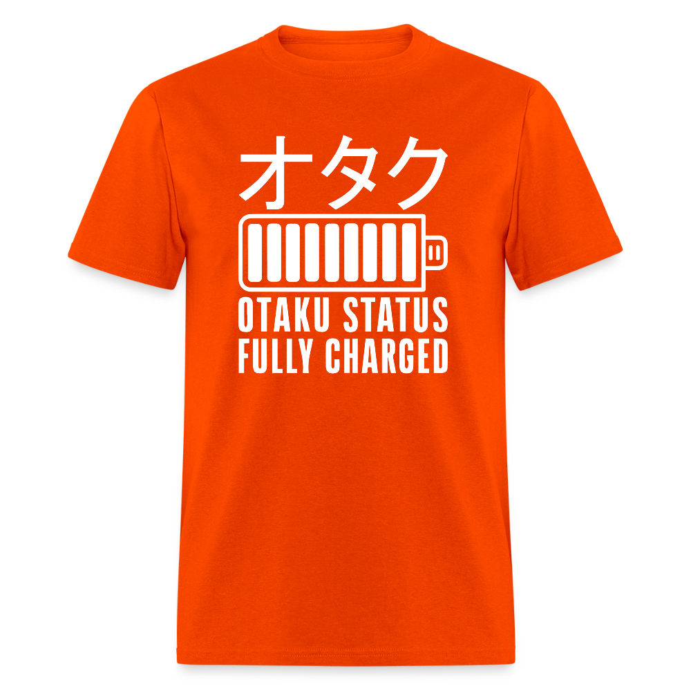 Otaku Status Fully Charged Japanese Anime Premium Unisex T-Shirt - orange
