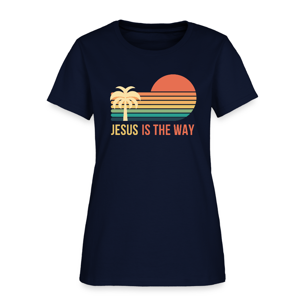 Jesus is the Way Christian Women's T-Shirt - navy