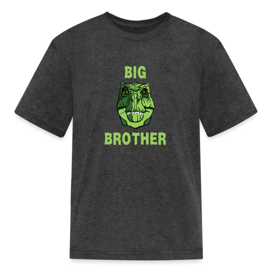 Youth Big Brother Dinosaur Face T-Shirt - heather black