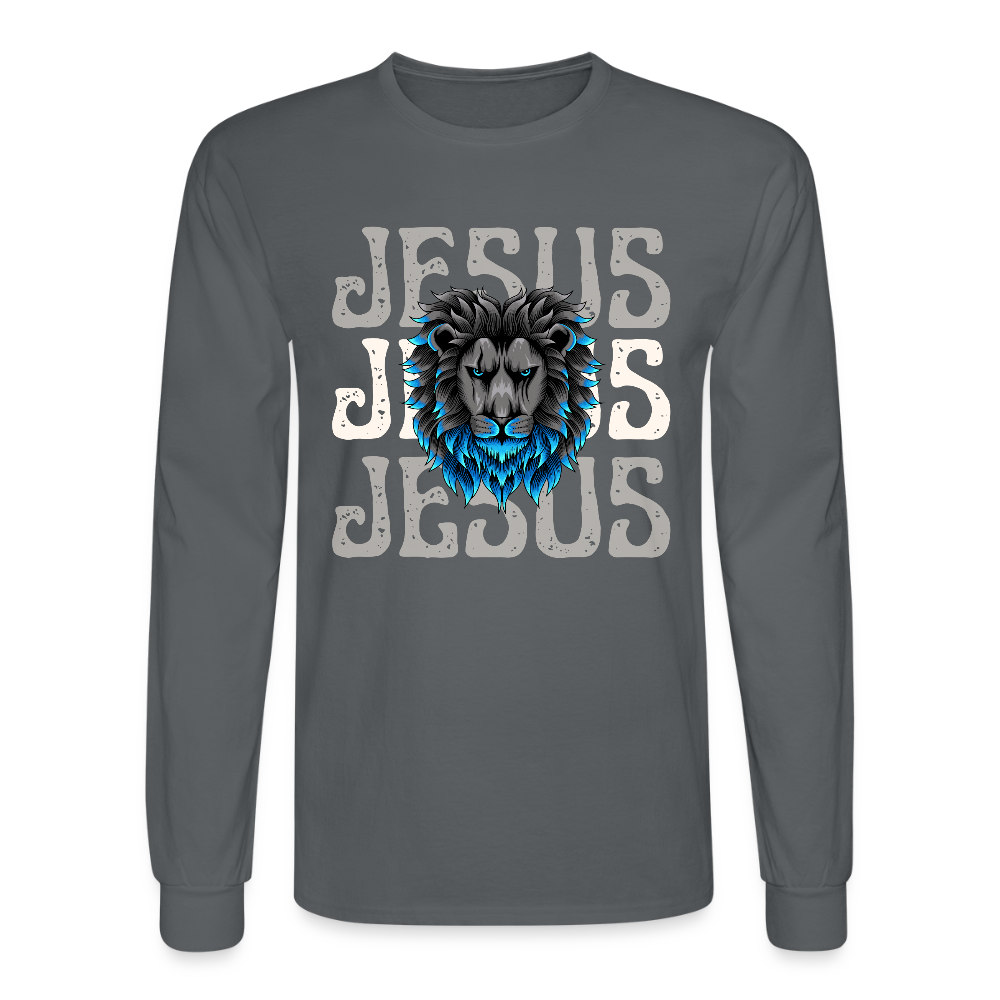 Jesus Lion Christian Unisex Long Sleeve T-Shirt - charcoal