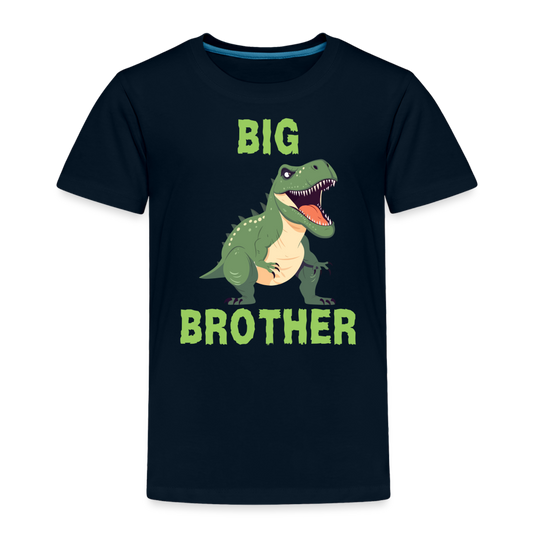 Toddler Big Brother T-Rex Dinosaur T-Shirt - deep navy