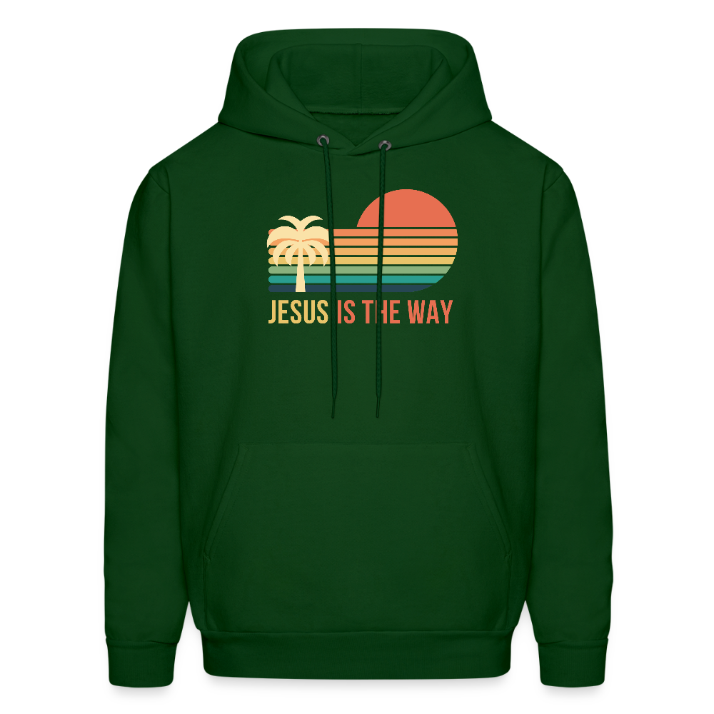 Jesus is the Way Christian Unisex Hoodie Sweatshirt - forest green
