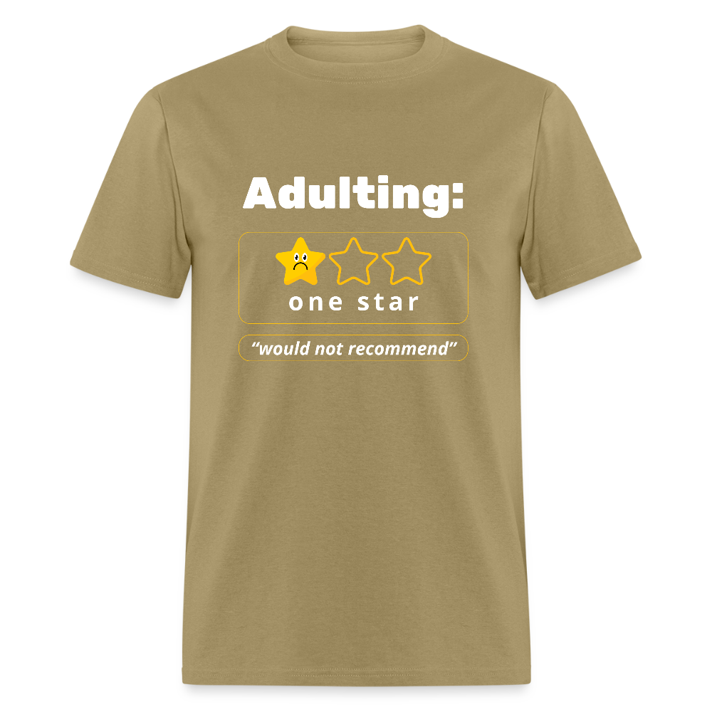 Adulting One Star Funny Unisex T-shirt - khaki