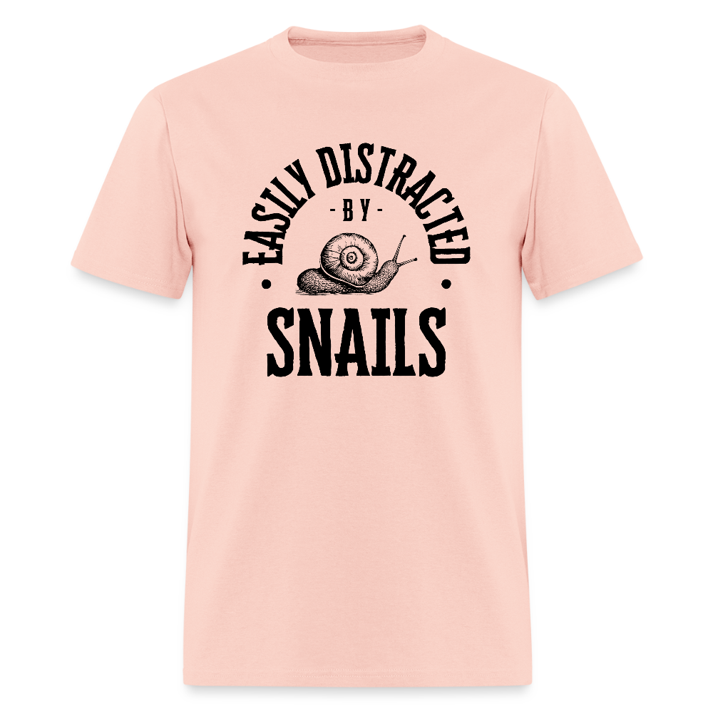 Easily Distracted By Snails Funny Unisex T-Shirt - blush pink