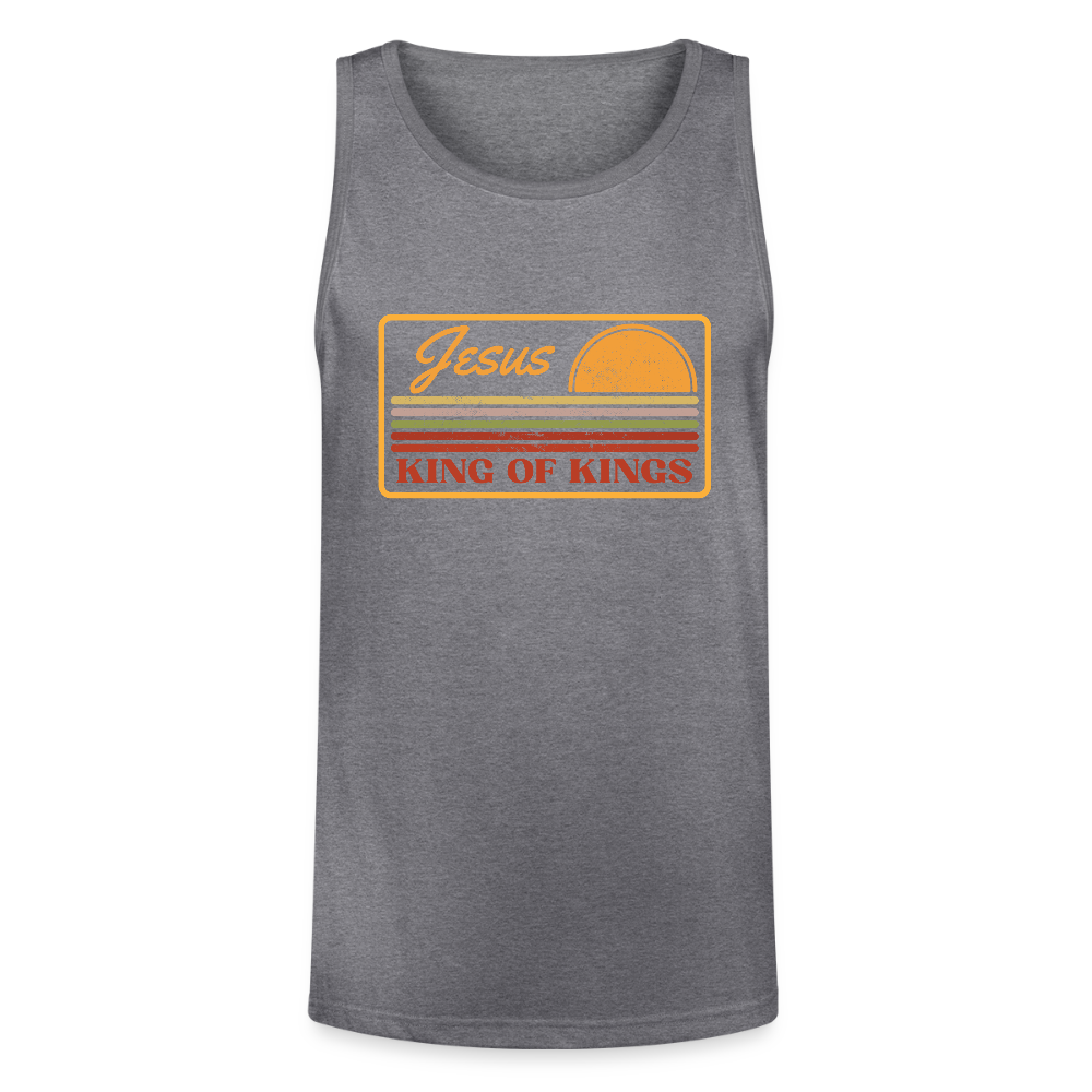 Jesus King of Kings Christian Unisex Tri-Blend Organic Tank Top - heather gray