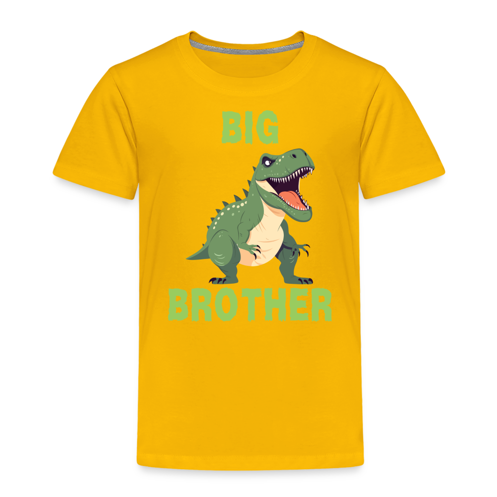 Toddler Big Brother T-Rex Dinosaur T-Shirt - sun yellow