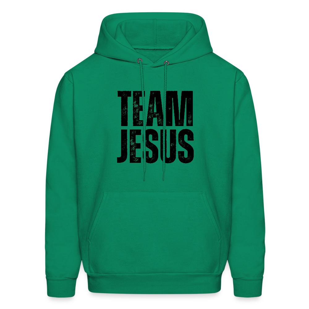 Team Jesus Weathered Print Unisex Christian Hoodie Sweatshirt - kelly green