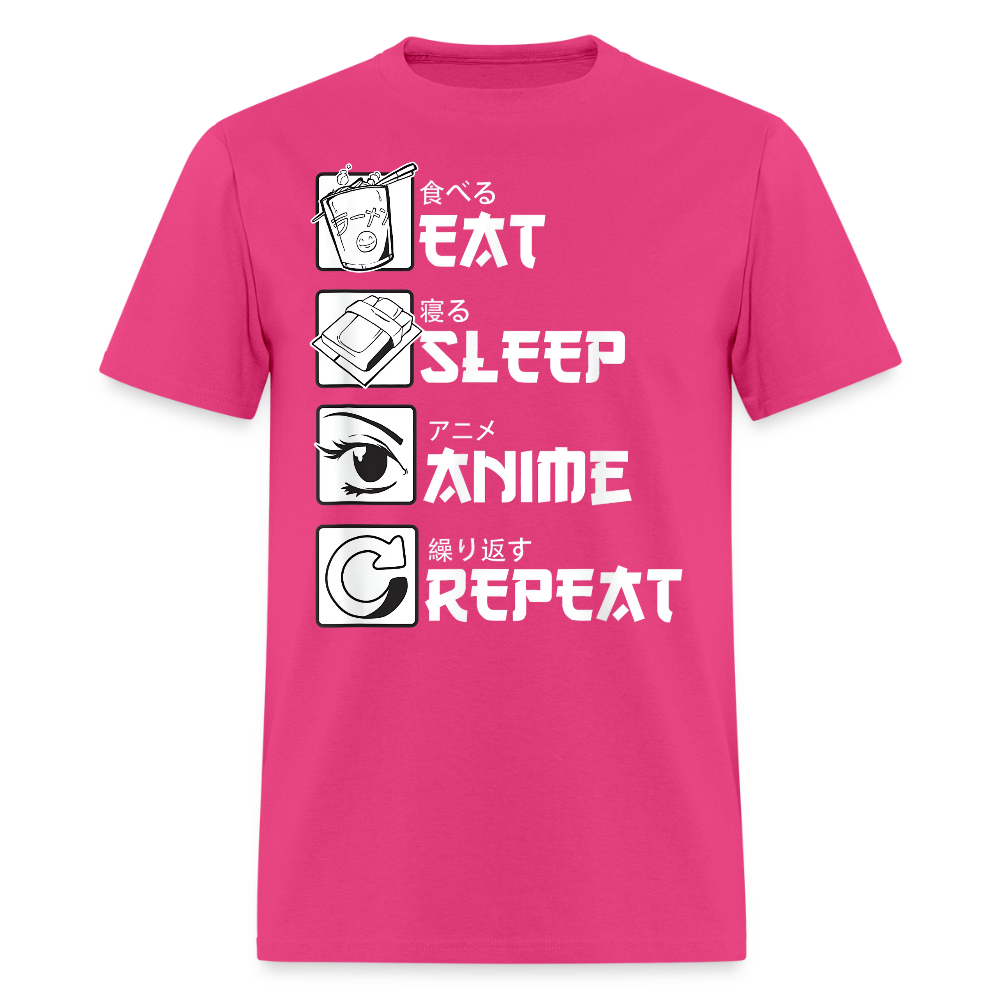 Eat Sleep Anime Repeat Premium Unisex T-Shirt - fuchsia