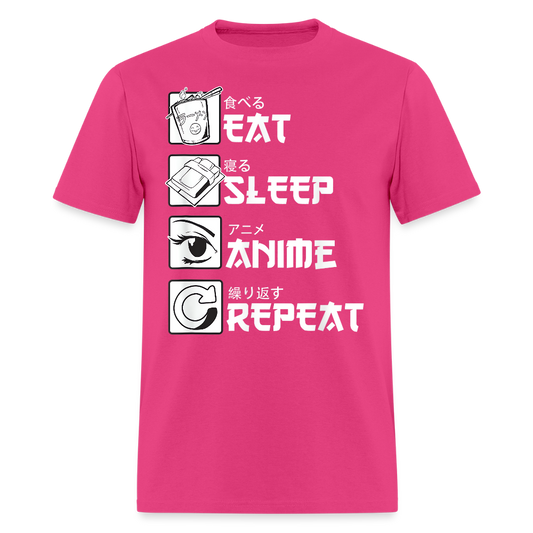 Eat Sleep Anime Repeat Premium Unisex T-Shirt - fuchsia
