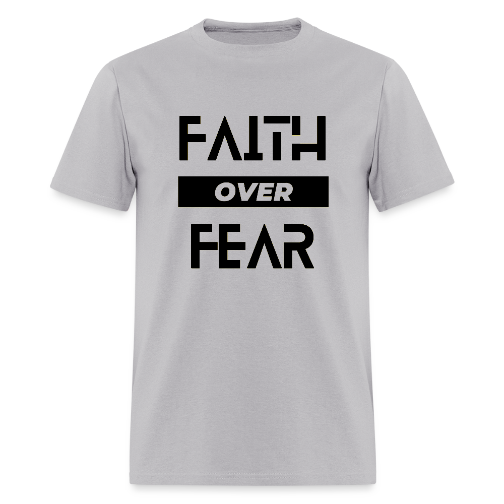 Faith Over Fear Block Christian Unisex T-Shirt - gravel