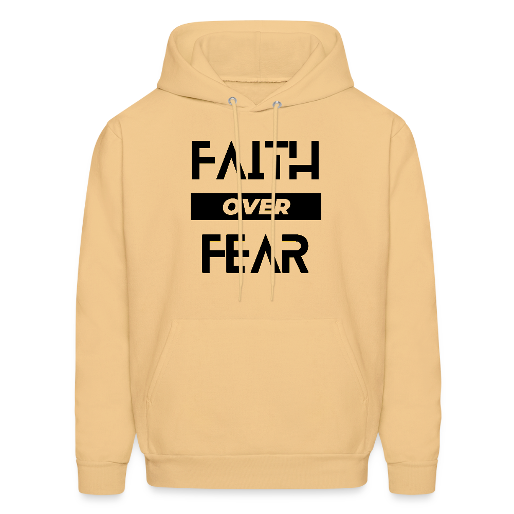 Faith Over Fear Block Christian Unisex Hoodie Sweatshirt - light gold