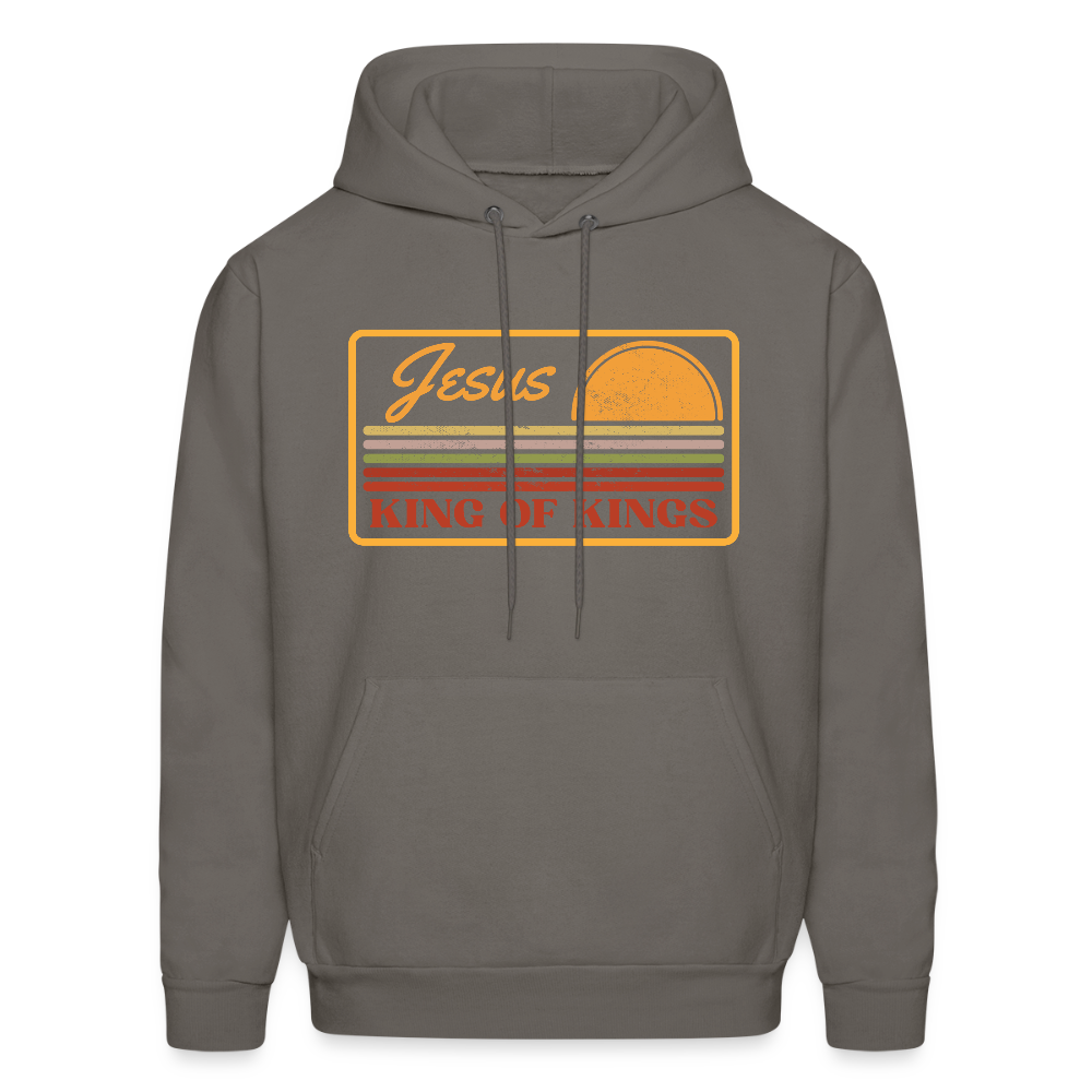 Jesus King of Kings Christian Unisex Hoodie Sweatshirt - asphalt gray