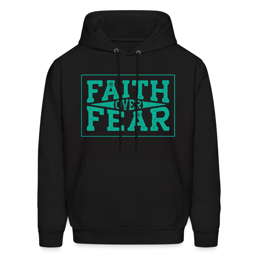 Faith Over Fear Retro Unisex Christian Hoodie Sweatshirt - black
