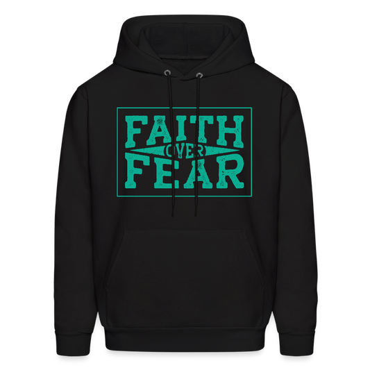 Faith Over Fear Retro Unisex Christian Hoodie Sweatshirt - black